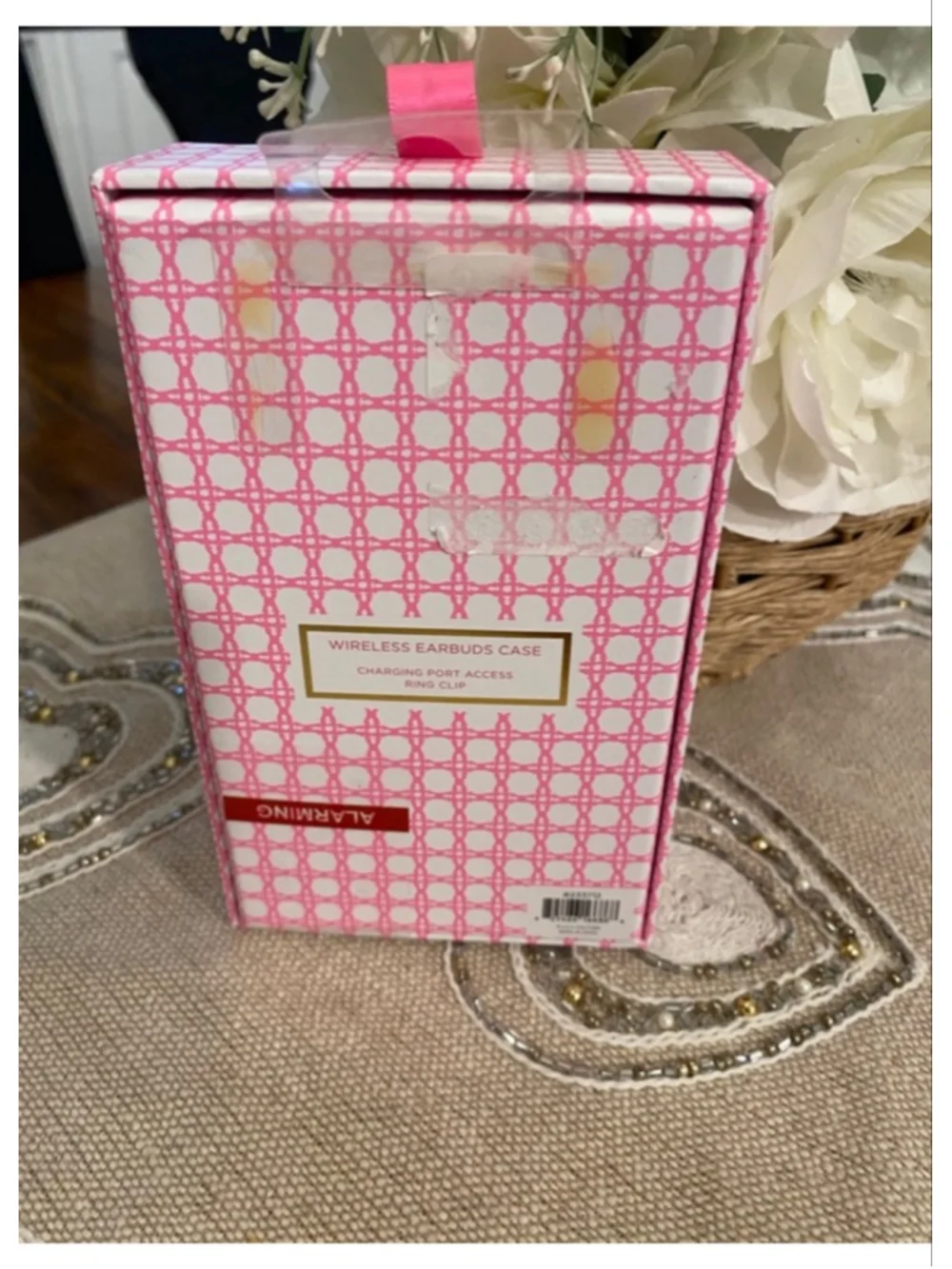 Lilly Pulitzer AirPods Case Keychain | Havana Pink Caning Earbud Holder